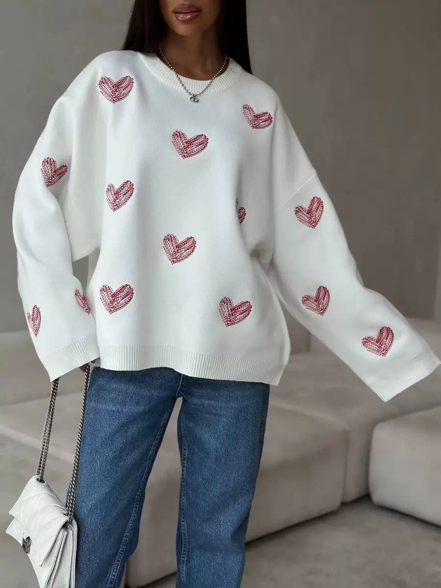 Women's Heart Oversized Sweater