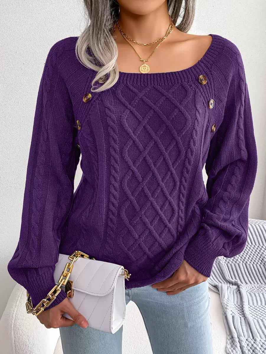 Women's Cable Knit Off Shoulder Sweater