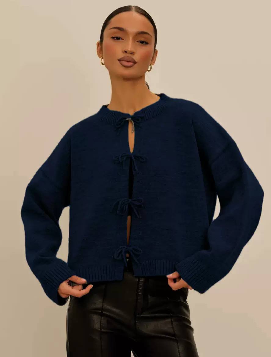 Women's Tie Front Knit Cardigan