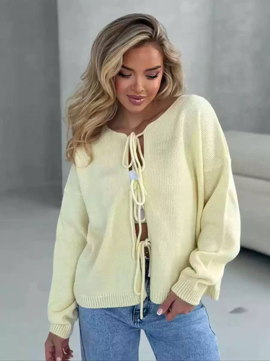 Women's Bow Tie Front Knit Sweater