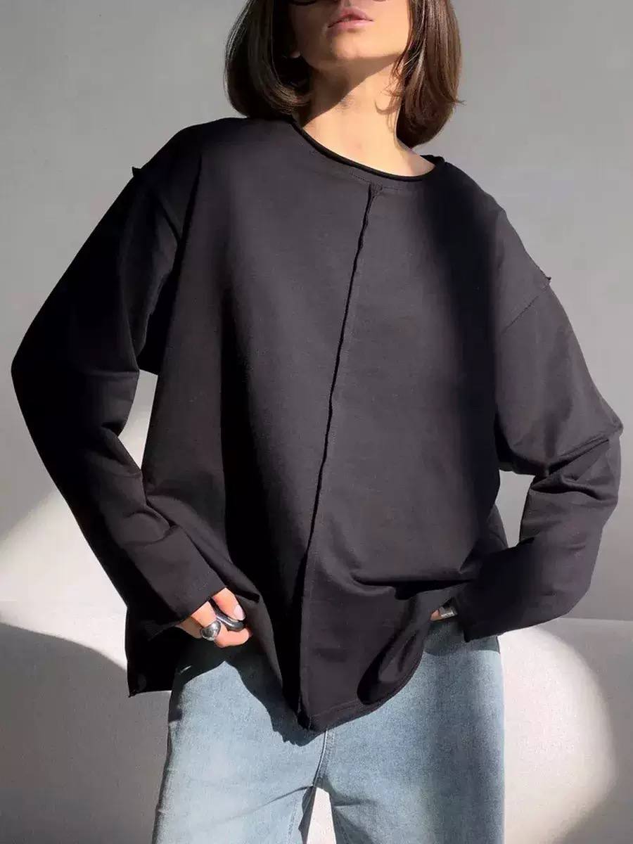 Women's Oversized Raw Edge Sweatshirt