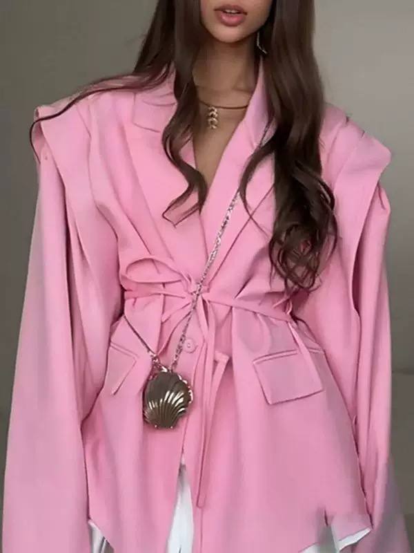 Women's Oversized Belted Blazer
