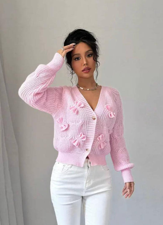 Women's Bow Detail Knit Cardigan
