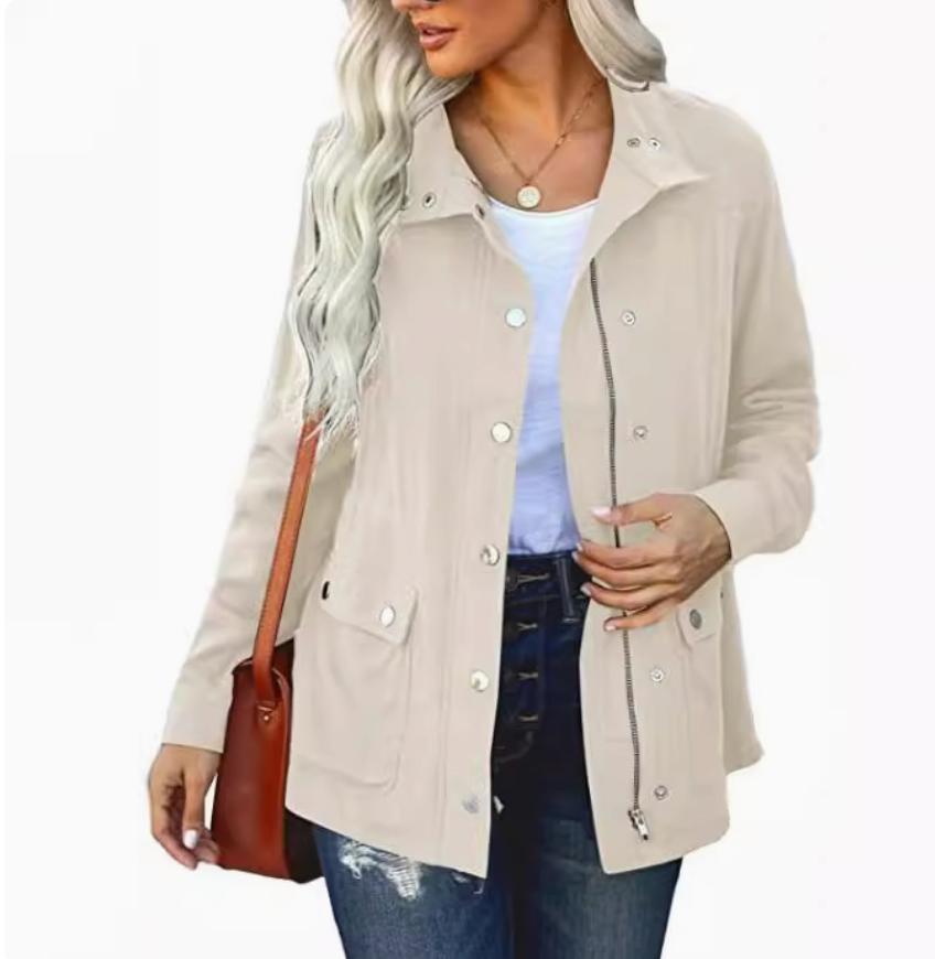 Women's Longline Zip and Snap Front Utility Jacket product image