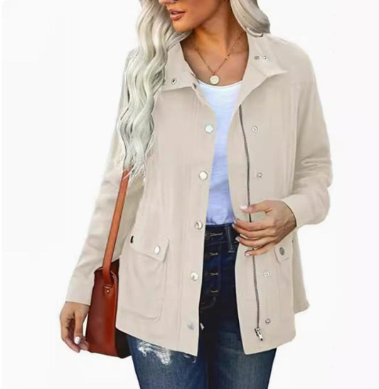 Women's Longline Zip and Snap Front Utility Jacket product image