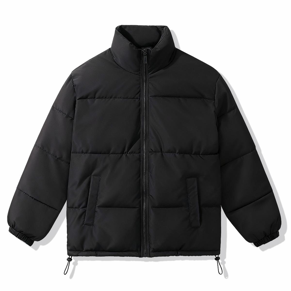 Women's Oversized High-Neck Zip-Up Puffer Jacket - Black