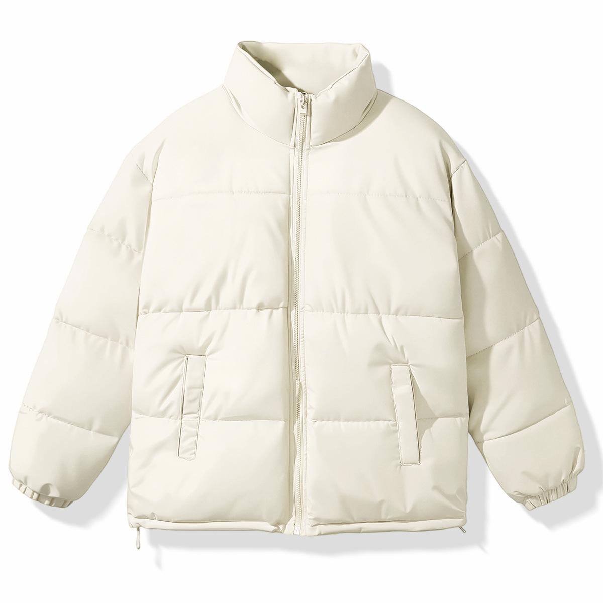 Women's Oversized High-Neck Zip-Up Puffer Jacket - White