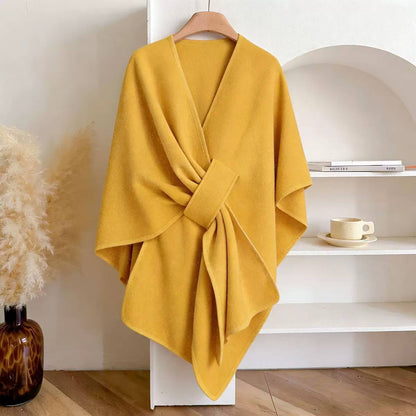 Women's Belted Asymmetric Draped Cape Cardigan product image