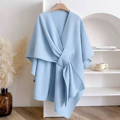 Women's Belted Asymmetric Draped Cape Cardigan product image